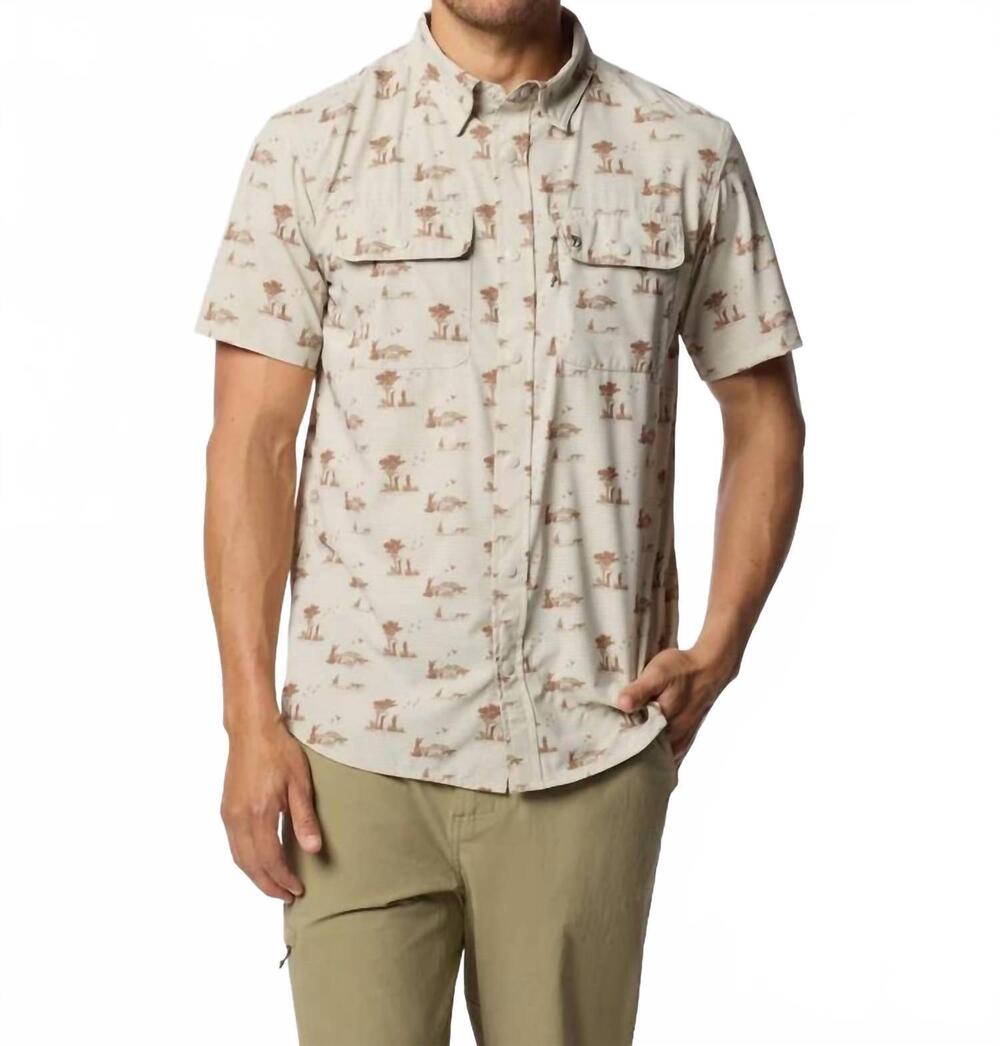 NEW DUCK CAMP cast & blast perforated shirt in opening day sand dollar
